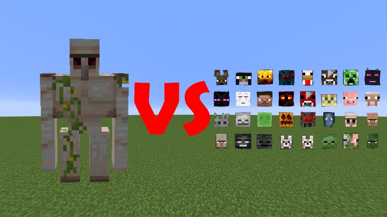 Iron Golem VS All Mobs In Minecraft! YouTube