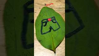 Shorts Drawing With L Letter On A Leaf