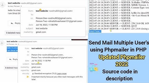 send mail to Multiple users using Phpmailer || @Shruti098.
