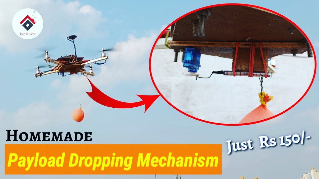 Homemade Payload Dropping for | Low dropping device for drone-Drone drop - YouTube