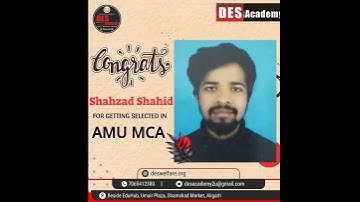 Congratulations 👏 to selected students in MCA Entrance | DES Academy | AMU MCA | CUET | NIMCET