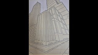 Three point perspective, worms eye view