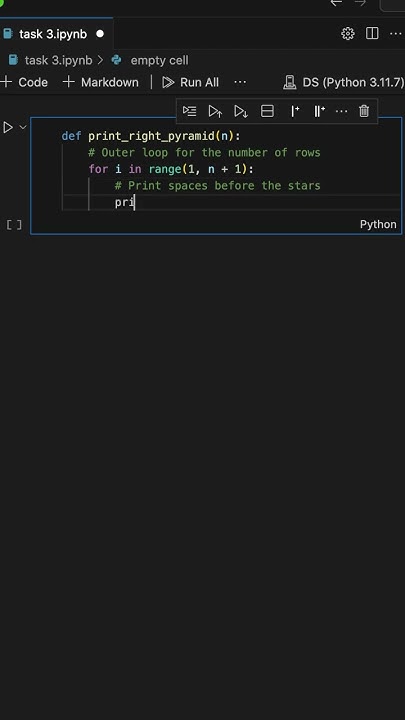 Right Aligned Pyramid Pattern in Python |Easy Python Tutorial #coding # ...