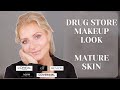 Full face drugstore makeup for mature skin