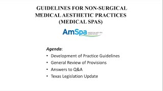 Guidelines for Non-Surgical Medical Practices (Medical Spas)