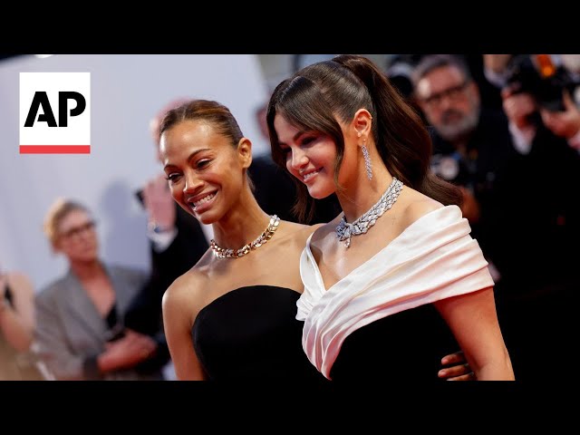 Selena Gomez and Zoe Saldana at Cannes premiere of 