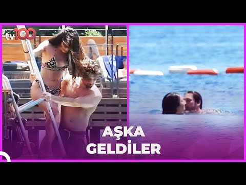 Alp Navruz ile Ayça Ayşin Turan denizde dudak dudağa...