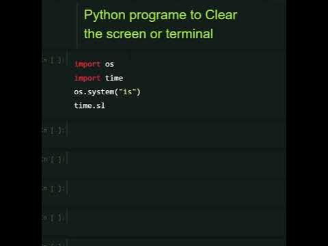 #python programe to clear the screen or terminal - YouTube