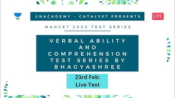 MAHCET 2020 | Verbal Ability and Comprehension Test Series by Bhagyashree Ghosh