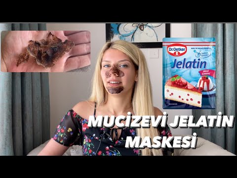 MUCİZEVİ JELATİN MASKESİ YAPTIM | SİYAH NOKTALARI JELATİNLE YOK ETTİM