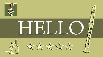 Recorder Notes Tutorial - Adele - Hello (Sheet music)