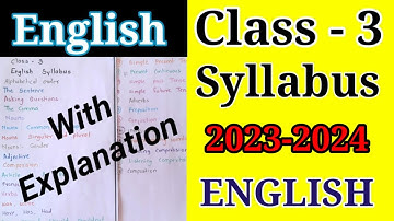 Class-3 Syllabus  | CBSE Boad Class-3  ENGLISH Syllabus | Class- 3 Latest Syllabus