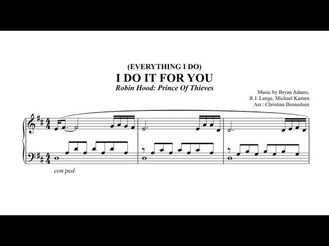 Everything I Do I Do It For You - Piano