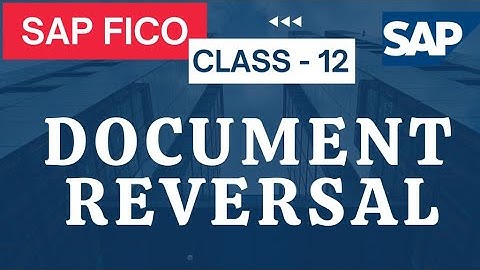 SAP FICO Class - 12 Document Reversal in SAP