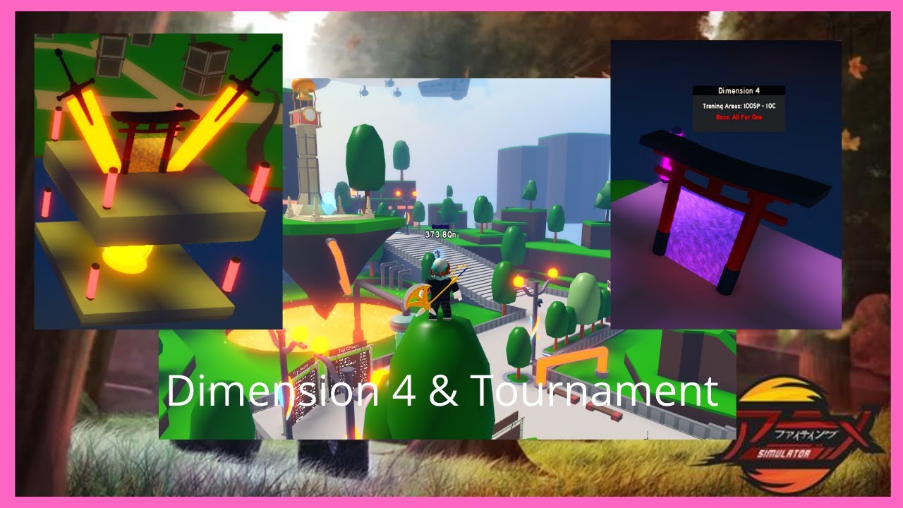 Dimension 4 All Training Area And Tournament! | Roblox Anime Fighting