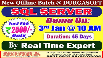 SQL SERVER Offline Training @ DURGASOFT
