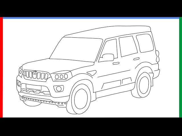 Heres How to Draw a Sketch of 2022 Mahindra Scorpio