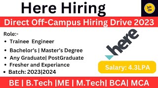 Here Off-Campus Drive Hiring 2021| 2023|2022- BATCH|Apply Latest job Fresher and Exper.