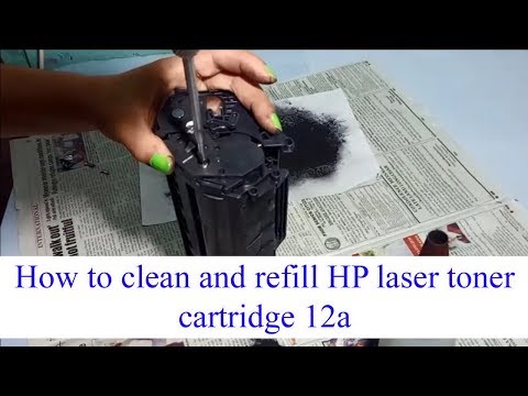 Как очистить и заправить лазерный картридж с тонером HP 12a