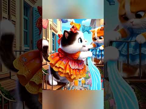 القطه مياو أم طرطور كبت مياه وسخه على غسيل جارتها ولكن النهاية صادمه جدا    