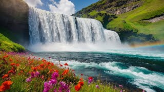 Relaxing Waterfall Nature Ambience Meditation, Improve Concentration, Detox Negative Emotion