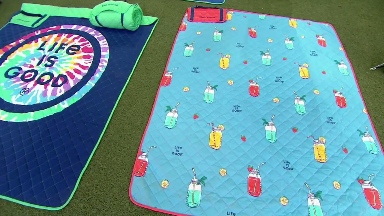 Life is Good Printed Outdoor Blanket with Packable Pouch on QVC YouTube