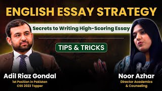Adil  Riaz GONDAl CSS 2023 TOPPER|English Essay Strategy| Tips and tricks for CSS Aspairants|