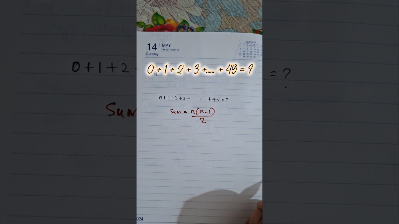 Find The Sum By n*(n-1)/2  