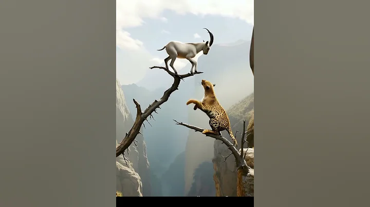 Leopard vs Goat: Fight on the Tree!🌴🐐🐆  #shorts #goat #leopard #ai #goatclimbing #leopard #aiart