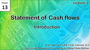 Chapter 13 | Lecture 1 | Statements of Cash flows | Financial and Managerial Accounting | Meigs