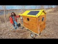 Adding solar panels on the drivable cabin camper  full solar build  overnight adventure
