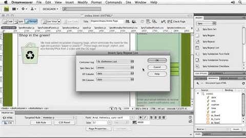 Adope Dreamweaver Tutorial CS4 Adding a Spry Repeat List
