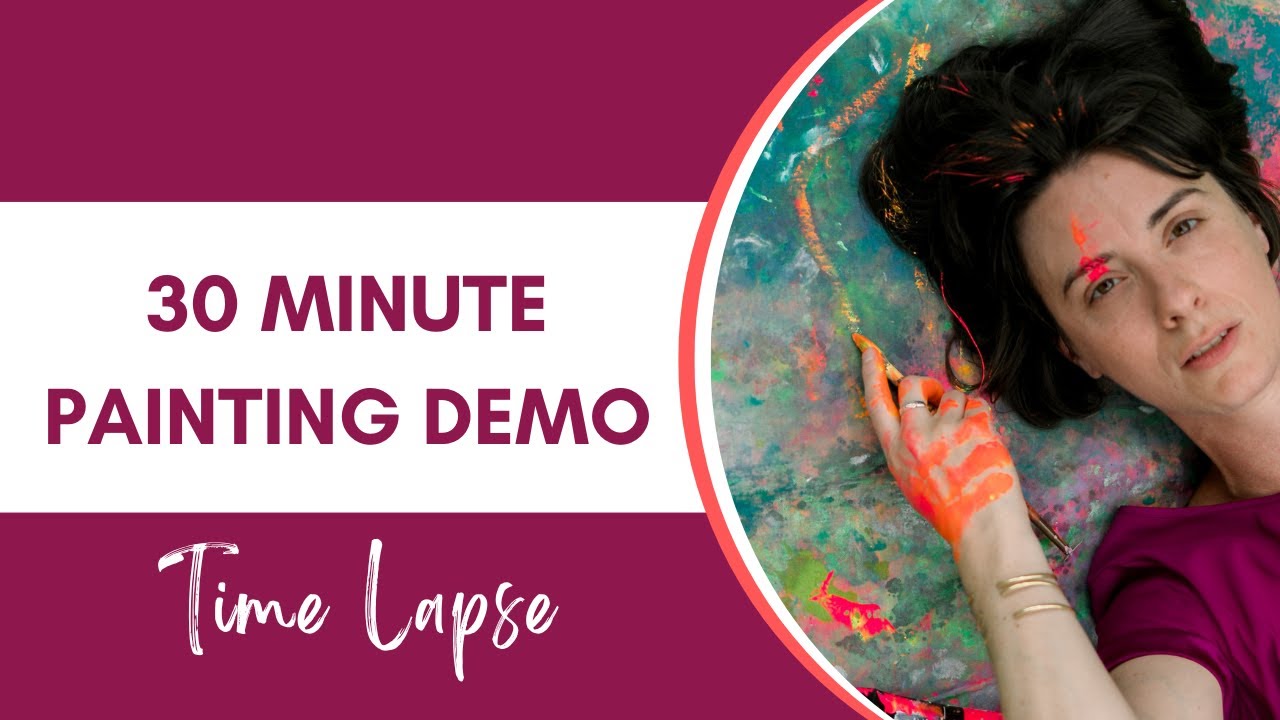30 Minute Painting Demo |Time lapse | Abstract acrylic painting - YouTube