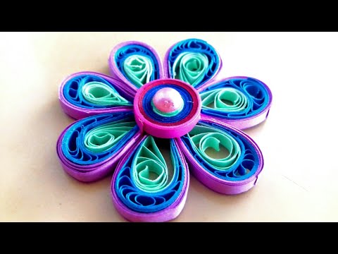 how to make quilling flower ; diy quilling flower making ; how to make paper flower at home