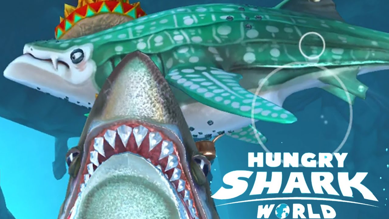 Hungry Shark World Whale Shark Vs Megalodon Shark Youtube