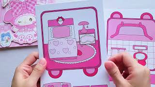 Play My Melody cute quietbook, super cute sanrio house #sticker #quietbook #mymelody #unboxing