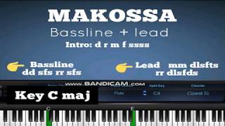 How to play Makossa on the piano  on  key C, C#, F and F# (part 1) chords