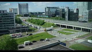 Busy intersection in Amsterdam Sloterdijk timelapse