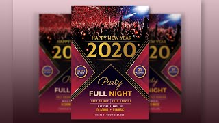 Happy New Year Flyer Design in illustrator.