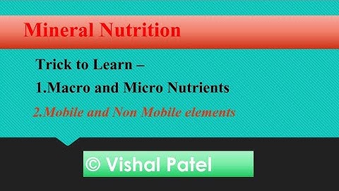 Trick to learn Macro and Micro Nutrients along with mobile and Non mobile elements