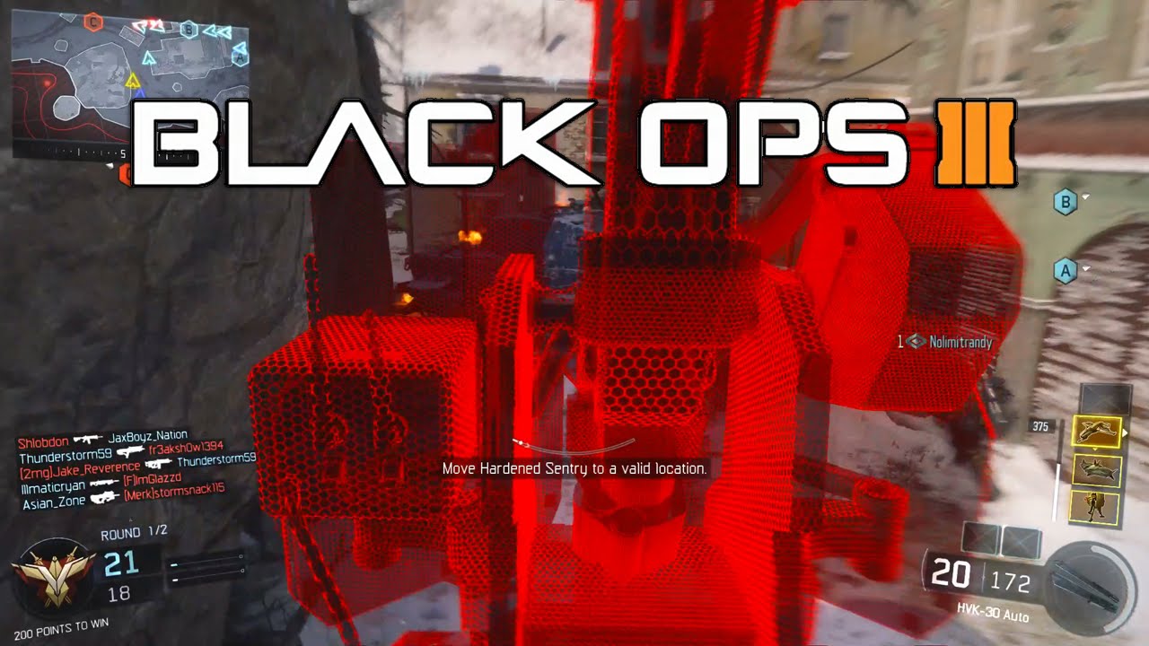 Black Ops 3 Hardened Sentry Gun Glitch Fail (Black Ops 3 Gameplay)