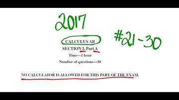 Visca AP Calculus AB 2017 Exam Problems 21 - 30