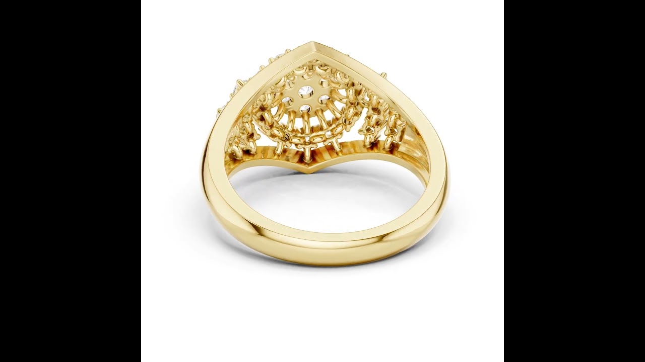Round Cut Diamond Cluster Statement Ring