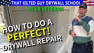 Large Drywall Repair & Perfect Texture Match Demonstrated