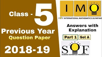 IMO, Class 5, Question Paper 2018, set A, Mathmatics Olympiad