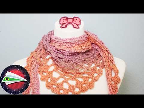Crochet | Mesh Stitch Shawl with Granny Border | Super Cute Summer Shawl