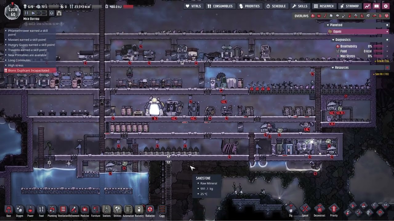 Oxygen Not Included day 2 : Trying to design a water cleaning facility