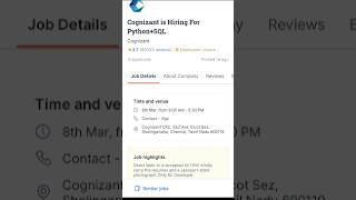 cognizant job 8 mar25 python sql