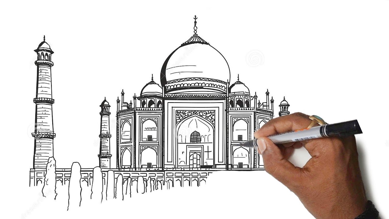 Taj Mahal Mausoleum In Agra Stock Vector Illustration and Royalty Free Taj  Mahal Mausoleum In Agra Clipart