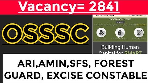#OSSSC ARI,AMIN, FOREST GUARD ,EXCISE CONSTABLE,SFS APPLY START (1-10-2021)#OSSSC 2841  VACANCY